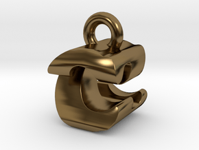 3D Monogram Pendant - CZF1 in Polished Bronze