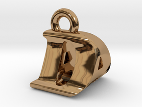 3D Monogram Pendant - DAF1 in Polished Brass
