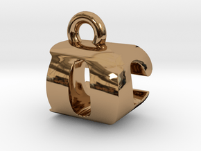 3D Monogram Pendant - DCF1 in Polished Brass