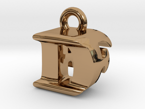 3D Monogram Pendant - DFF1 in Polished Brass