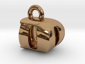 3D Monogram Pendant - DOF1 in Polished Brass