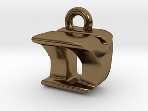 3D Monogram Pendant - DYF1 in Polished Bronze