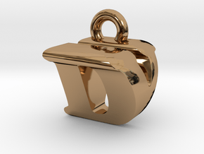 3D Monogram Pendant - DVF1 in Polished Brass