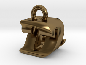 3D Monogram Pendant - DZF1 in Polished Bronze
