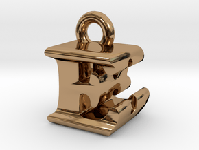 3D Monogram Pendant - EBF1 in Polished Brass