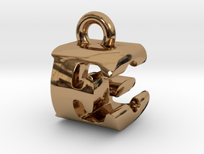 3D Monogram Pendant - EGF1 in Polished Brass