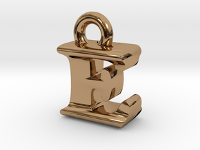 3D Monogram Pendant - EIF1 in Polished Brass