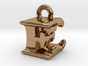 3D Monogram Pendant - EEF1 in Polished Brass