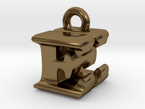 3D Monogram Pendant - EHF1 in Polished Bronze
