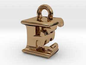 3D Monogram Pendant - EFF1 in Polished Brass