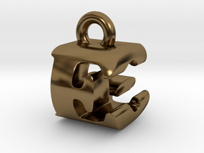 3D Monogram Pendant - EGF1 in Polished Bronze