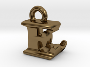 3D Monogram Pendant - ELF1 in Polished Bronze
