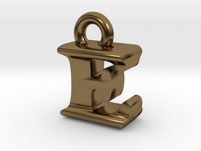 3D Monogram Pendant - EIF1 in Polished Bronze