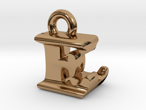 3D Monogram Pendant - ELF1 in Polished Brass