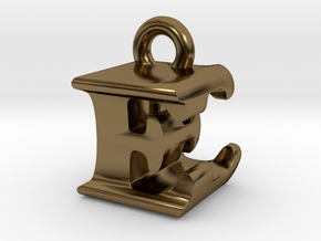 3D Monogram Pendant - EEF1 in Polished Bronze