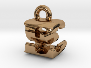 3D Monogram Pendant - ESF1 in Polished Brass