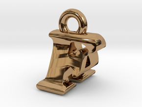 3D Monogram Pendant - FAF1 in Polished Brass