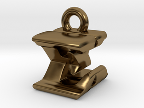 3D Monogram Pendant - EXF1 in Polished Bronze