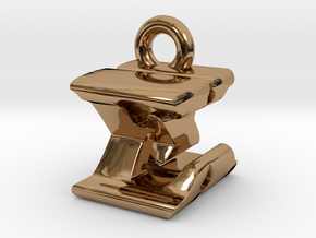 3D Monogram Pendant - EXF1 in Polished Brass