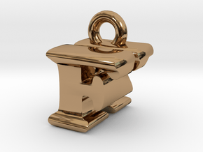 3D Monogram Pendant - FKF1 in Polished Brass