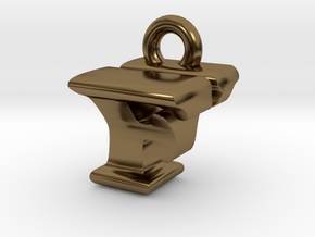 3D Monogram Pendant - FYF1 in Polished Bronze