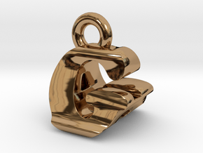 3D Monogram Pendant - GAF1 in Polished Brass