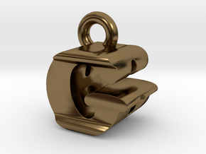 3D Monogram Pendant - GBF1 in Polished Bronze