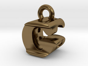3D Monogram Pendant - GEF1 in Polished Bronze