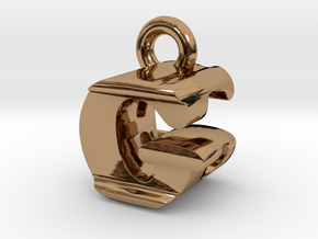 3D Monogram Pendant - GEF1 in Polished Brass