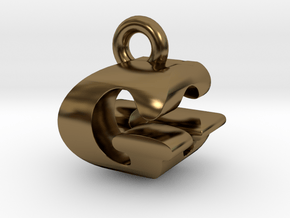 3D Monogram Pendant - GGF1 in Polished Bronze