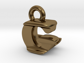 3D Monogram Pendant - GLF1 in Polished Bronze