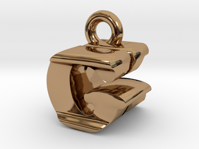3D Monogram Pendant - GKF1 in Polished Brass