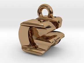 3D Monogram Pendant - GNF1 in Polished Brass