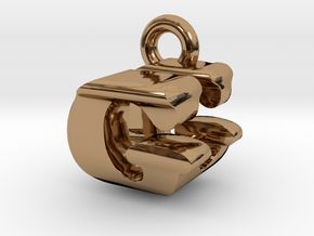 3D Monogram Pendant - GUF1 in Polished Brass