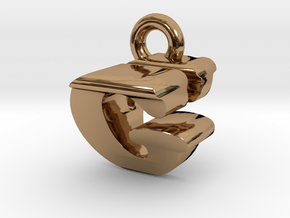 3D Monogram Pendant - GVF1 in Polished Brass
