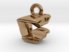 3D Monogram Pendant - GYF1 in Polished Brass
