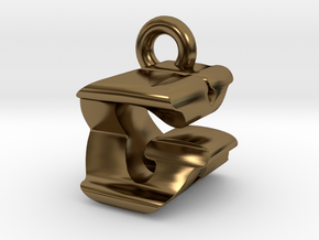 3D Monogram Pendant - GXF1 in Polished Bronze