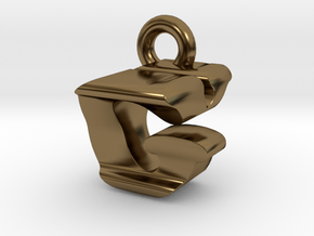 3D Monogram Pendant - GYF1 in Polished Bronze