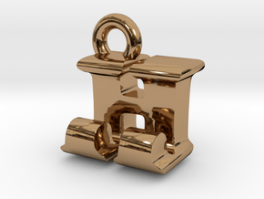 3D Monogram Pendant - HJF1 in Polished Brass