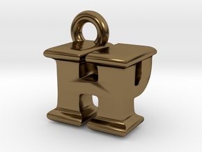 3D Monogram Pendant - HPF1 in Polished Bronze