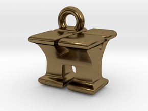 3D Monogram Pendant - HYF1 in Polished Bronze