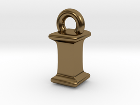 3D Monogram Pendant - IIF1 in Polished Bronze