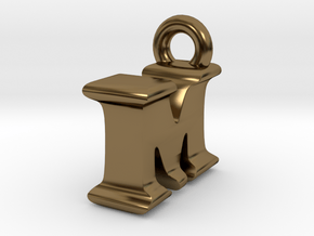 3D Monogram Pendant - IMF1 in Polished Bronze
