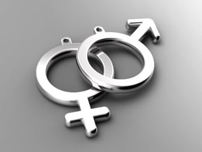 Female - Venus - Gender Symbol in Natural Silver