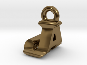 3D Monogram Pendant - JAF1 in Polished Bronze