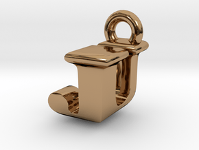 3D Monogram Pendant - JUF1 in Polished Brass