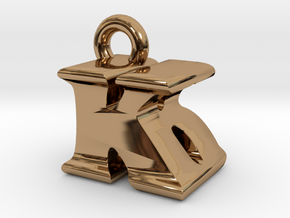 3D Monogram Pendant - KBF1 in Polished Brass