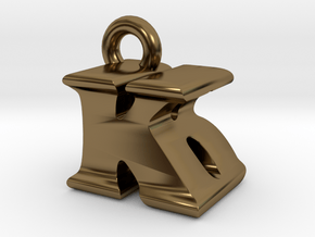 3D Monogram Pendant - KBF1 in Polished Bronze
