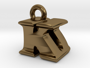 3D Monogram Pendant - KDF1 in Polished Bronze