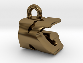 3D Monogram Pendant - KGF1 in Polished Bronze
